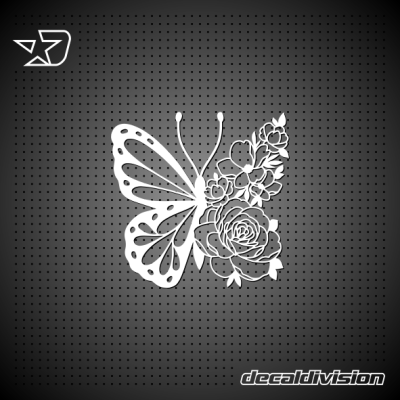 Floral Butterfly Sticker